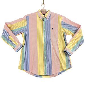 Ralph Lauren Mens XL Shirt Multicolor Stripe Custom Fit Long Sleeve Button Down